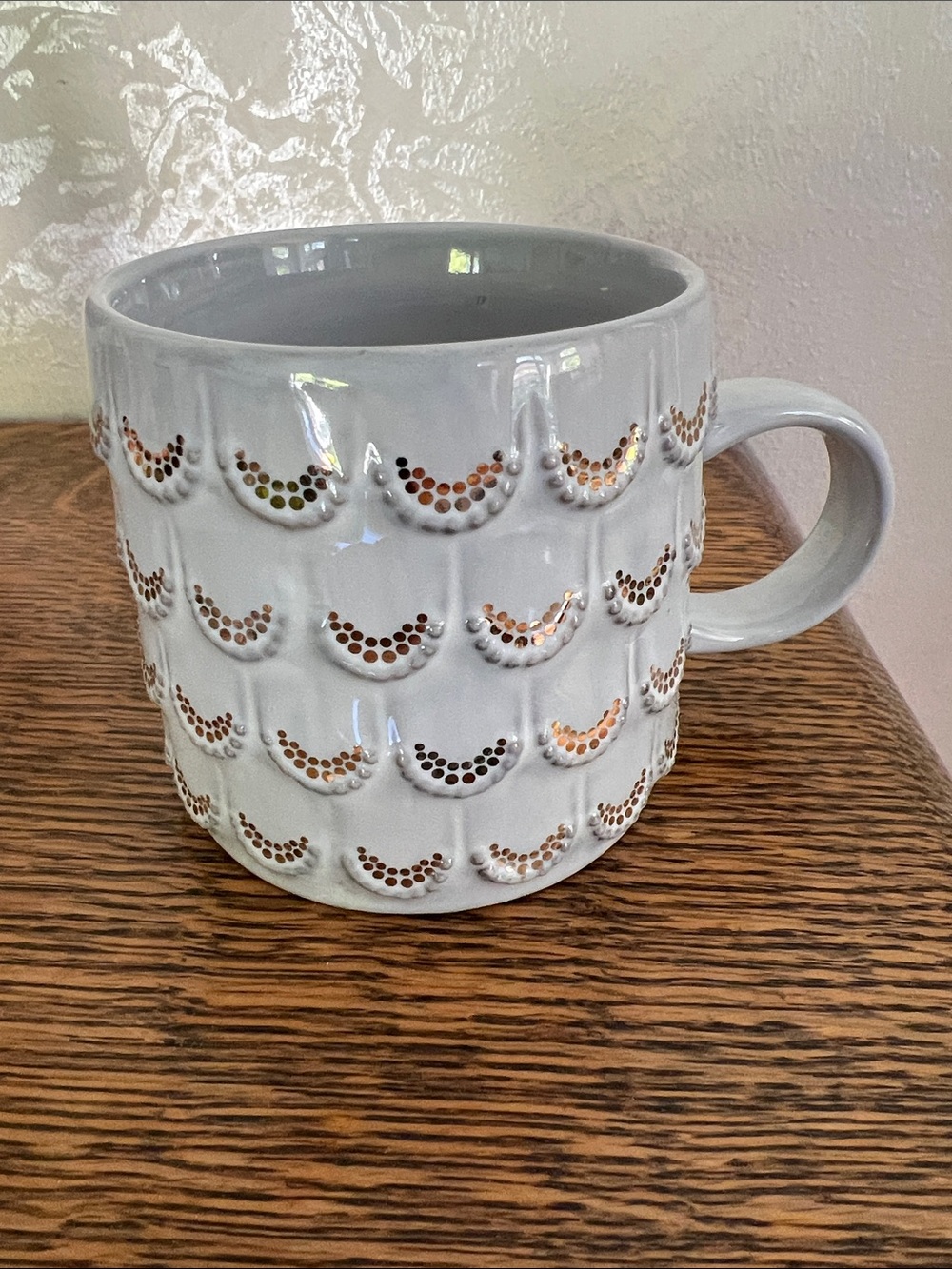 Starbucks 2016 White Mug with Gold Dot Accents